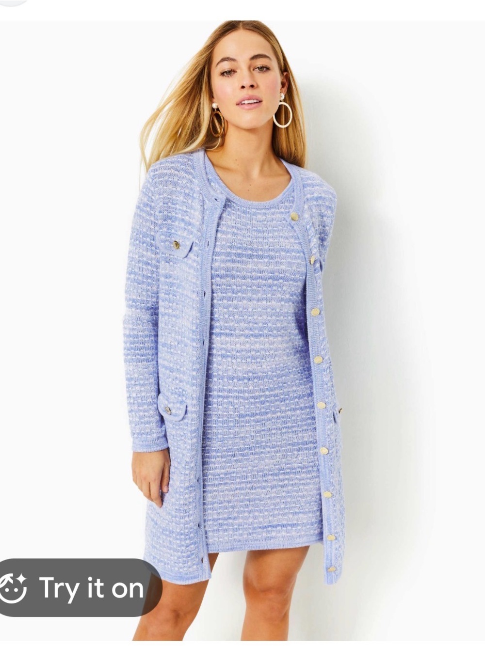 Lilly Pulitzer Baneberry Knit Dress & Cardigan Set - Lark Lilac Metallic Marl
